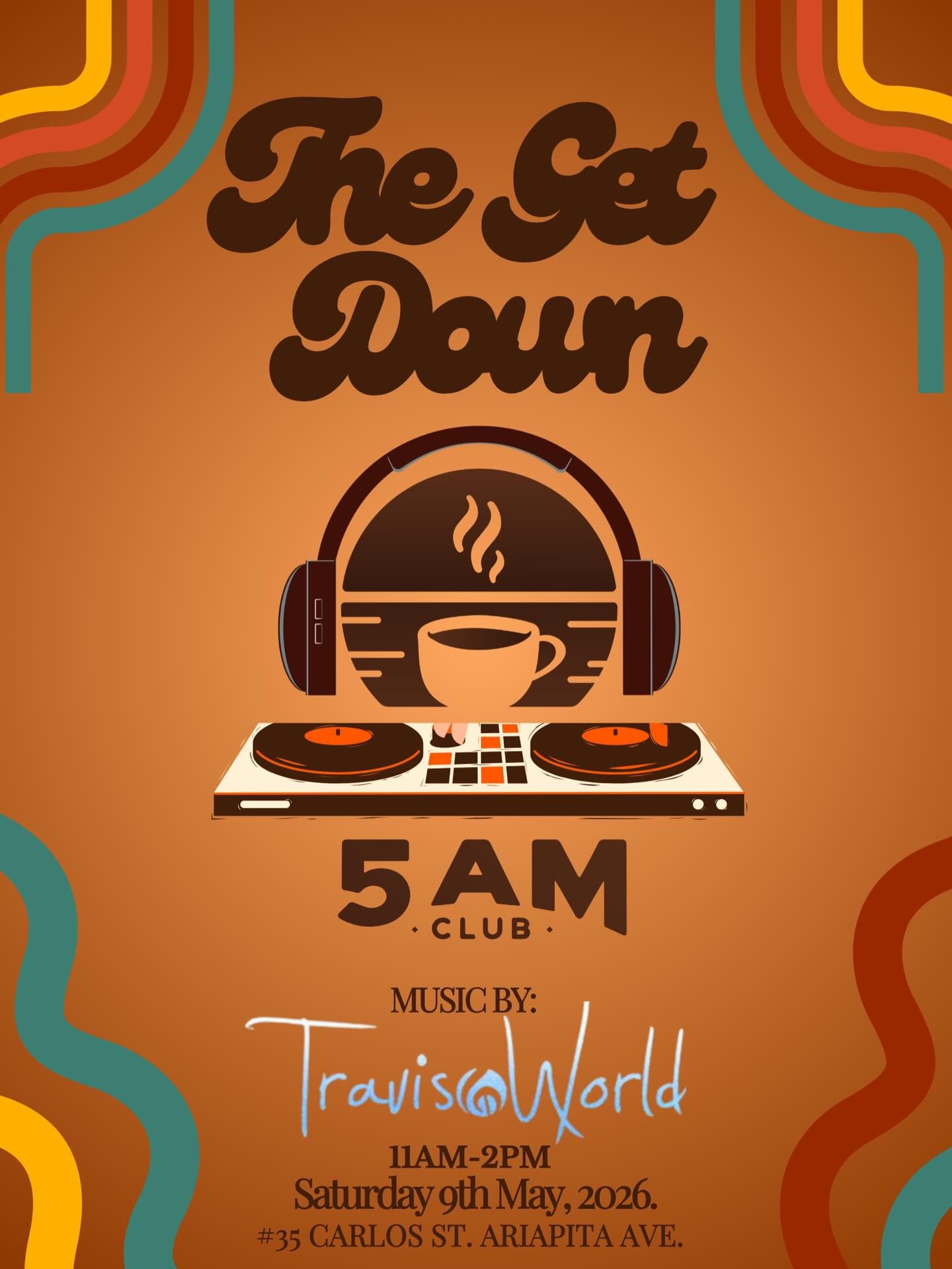 Get Down music series poster from 5AM Club Coffee